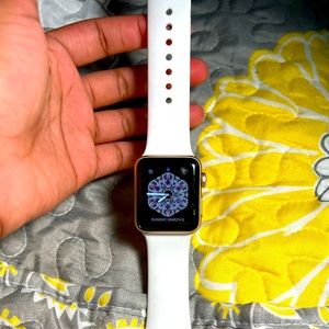 Apple Watch series 3 rose gold aluminum 38mm case.